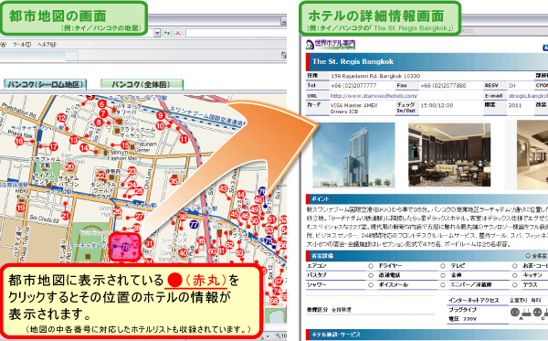 地図を表示（都市地図からホテル情報を表示）